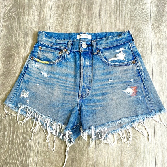 EUC MOUSSY VINTAGE HOWA CUT OFF SHORTS DISTRESSED CALUMET BUTTONFLY SIZE 25 or 1 - Picture 7 of 13
